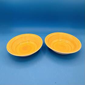 200052242 Swirl Yellow Bowls Total Of Two Size 6 Inch Diameter