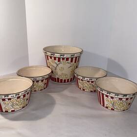 Tabletops Unlimited 048552147071 Kitchen Prep 101 By Ceramic Popcorn 5 Piece Family Set