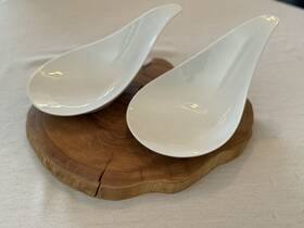 1796217 Tafelstern 2 Table Star Porcelain Culinary Showpieces Agave Leaf Bowls 9.5x6 Inch
