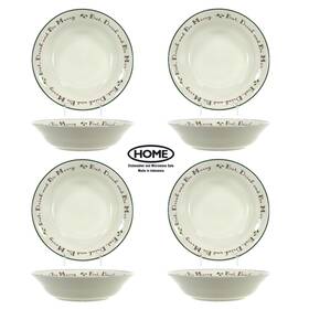 Target 027826398487 Home Eat Drink And Be Merry 16oz Soup 7.5 Inch Bowl Set 4 Green Red Holly