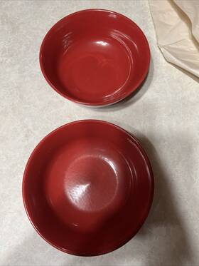 Target 492000138652 Set Of 2 Home Stoneware Bowls 6 Inch Red Dishwasher Microwave Safe