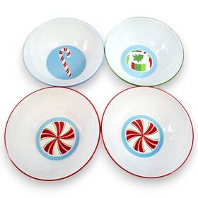 Target 800921014175 2003 Holiday Melamine Bowl Set 4 Christmas Cereal Salad Peppermint Candy