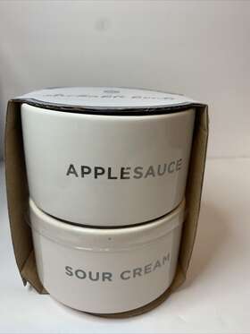 Target-2 Target 810655176667 Count Ceramic Stackable Bowls Apple Sauce/sourcream. White