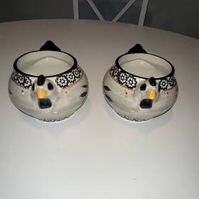 Temp-tations 735833 Temp-tations Old World Chicken Ceramic Bowl Set 2pc 18 Oz 6in Microwave Safe