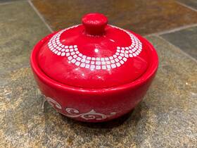 497501 Temptations Temp-tations Red Doodle Doo Rooster 5 Inch Sugar Bowl With Lid
