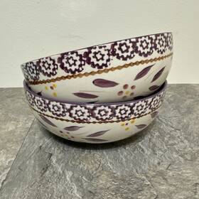 Kfi-xng-832732 Temptations 2 Old World Purple Bowls 6.5 Inch 16 Oz By Tara Guc
