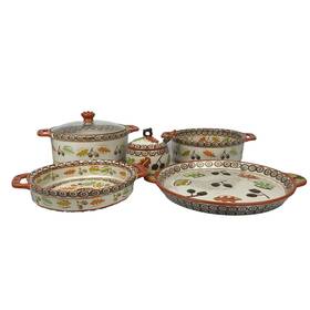Ppp-jn-833532 Temptations Old World Fall Harvest Acorn Leaves 8 Pc Set Lidded Bowl Pot Dish