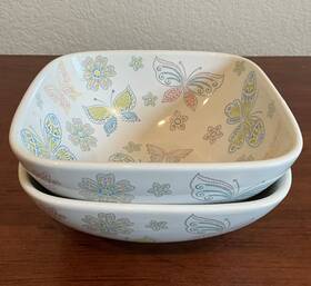 Rt5-292467 Temptations Temp-tations Set Of Two Soup Cereal Bowls - All A Flutter 6.25 Inch D X 2.75 H