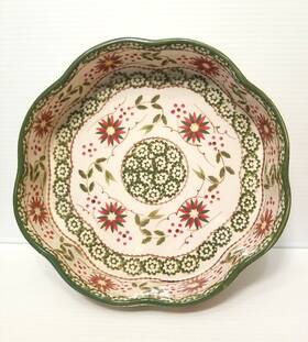 Xfi-xng-836037 Temptations Temptation Old World Green By Tara 10 Inch Diameter Pie Crust Bowl