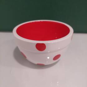 Terramoto Ceramic So28 One Bowl Of Nesting Bowls Polka Dot Red White
