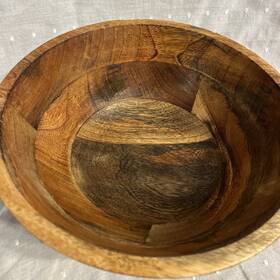 Df2440 The Artisan Market Beautiful Mango Wood Footed Bowl 10 Inch W X 5 H Made In India By Mkt