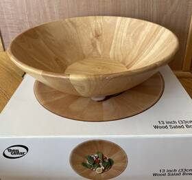 79413 The Cellar Wood Salad Bowl Macy S Exclusive Wooden 13 Inch Light Blonde