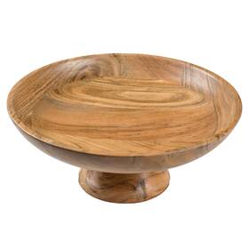 The Fine Living Company 065015334613 Co. Wooden Fruit Bowl Large Serving Platter For Dessert Rou