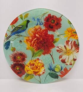 The Jay Companies 088235369741 Notion Jade Garden Round Multicolor Glass Bowl 13.7 Inch Made In China