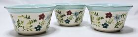 2015dmt The Pioneer Woman Set Of 3 Flea Market Scalloped 7oz 4-inch Ramekins Floral Teal
