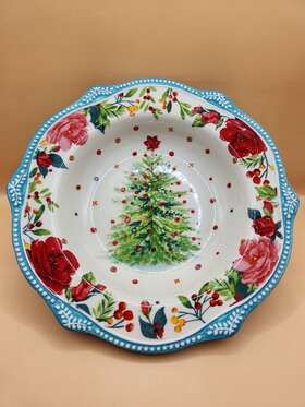 2018dvd The Pioneer Woman - Christmas Tree Cheerful Rose Bowl 9 Inch Holiday