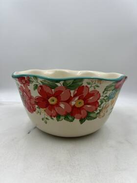 2915dib The Pioneer Woman Mixing Bowl 10 Inch Floral Stoneware Dishwasher Safe Kitchen Serve