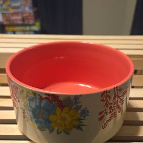 The Pioneer Woman 3s16d6tb Stoneware Floral Bowl Glossy Red/white Multicolor Safe