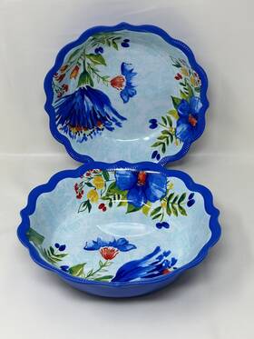 The Pioneer Woman 943203426694 Delaney 9 Inch Pasta / Salad Bowl Cobalt Blue Set Of 2