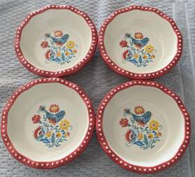 Cerp2-474 The Pioneer Woman Set Of 4 Spring Bouquet Floral Bowls Mini Pie
