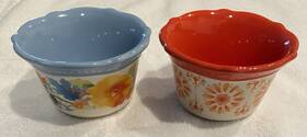Cerp2-558 The Pioneer Woman 2 Flea Market 4 Inch Bowls Condiments Floral