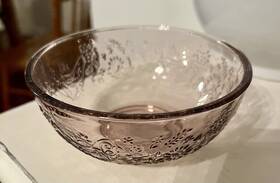 Pws043985114005 The Pioneer Woman 3 Embossed Glass Prep Bowls Mazie Bird Floral 5 Inch Pink Rose 15oz