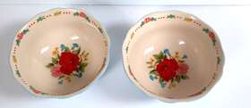 Pws096881814004 The Pioneer Woman Sweet Rose Embossed Footed 2 Cereal Bowls Pre-owned