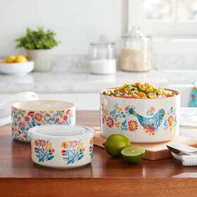 Pws096881814600 The Pioneer Woman Mazie 6-piece Round Ceramic Nesting Bowls
