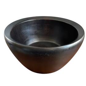 Thomas Obrien 492000004063 Oftbrien Modern Rubberwood Large Bowl Planter 12 Inch Heavy Dark Finish 06ft