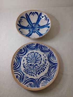 7492 Threshold 197543581827 Melamine Blue Print Cereal/soup Bowl And Plate