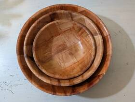 Wdtsb008 Thunder Group Wdtsb012 Lot Of 6 Woven Wood Bowls Wdtsb010
