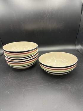 Todays Home Target Cr027-102025-400s 6 Inch Striped Soup/cereal Bowls Set Of 4