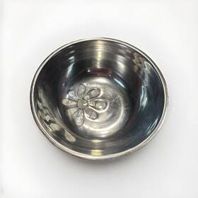 Towle 044228016511 Silversmiths 5 Inch Aluminum Bowl Inlaid Mother Of Pearl Aster Flower Dip Dish
