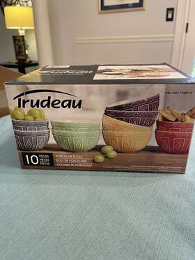 1598712 Trudeau Bowls 10 Piece Set Multicolor - Soup/salad Porcelain Light Nib