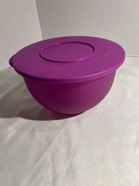 3091b-2 Tupperware Purple Impressions Bowl - Holds 4.3l With Lid #3091b-2