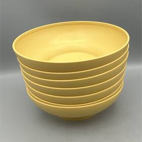 890-36 Tupperware Yellow Cereal Bowls Set Of 6 Inch Diameter 2.5 Height Model