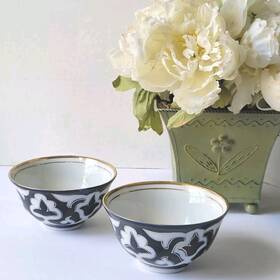 Turan 900016253640 2pc Pakhtagul Porcelain Kosa Soup Bowls Tea Cups Piala Piyala 425 Ml Uzbekistan