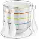 Uc-075 Unocasa Stackable White Serving Bowls Set Of 4 Soup Oatmeal Dinner Dessert Spoons 1 699256000751