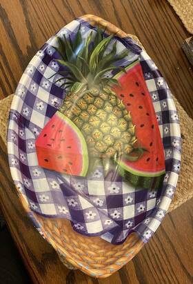 Ullman 077798815116 Co Fruit Bowl Plastic Container Centerpiece Boat Summer Watermelon