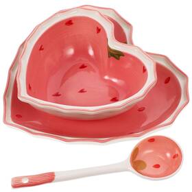527w52qw13pzvs13x04t8 Upkoch Heart-shaped Strawberry Bowl Set With Spoon Cute Ceramic Dessert And Snack B