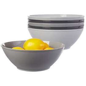 Us Acrylic 080844092249 10-inch Large Plastic Serving Bowls Set Of 6 Made In The Usa Grey Stone