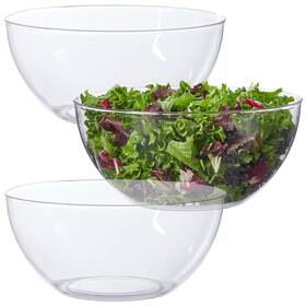 Us Acrylic 080844092935 Vista Clear Plastic Salad And Serving 10-inch Bowls Set Of 3 Reusable Bp