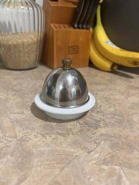 Arg-3-b Vertex - Signature Butter Bowl And Dome. Stainless Steel Porcelain Crock