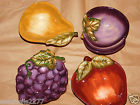 Victoria Sakura 4 3d Fruit Shaped Bowls Dishes Apple Pear Plum Grapes New 027826446331