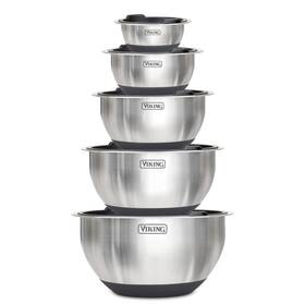 Viking 840595107902 Culinary Stainless Steel Mixing Bowl Set 10 Piece Non-slip Silicone