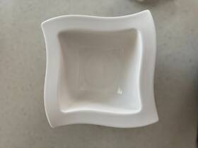 1025253320 Villeroy & Boch And New Wave Porcelain Square Salad Bowls Set Of 4 White