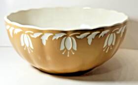6802 Villeroy & Boch And Dresden Saxony Serving Bowl Yellow White