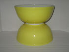 Vintage Qt Large Primary 4 Bowl Lot Quart Mixing 2 Pyrex 404 Color Yellow