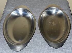 Vollrath-2 Vollrath 47425 Oval Stainless Steel Serving Dish - Stamped Made In Japan