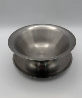 6204 Vollrath Vintage Stainless Steel Sauce Bowl With Attached Saucer Usa